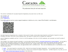 Tablet Screenshot of cascadiainspection.com